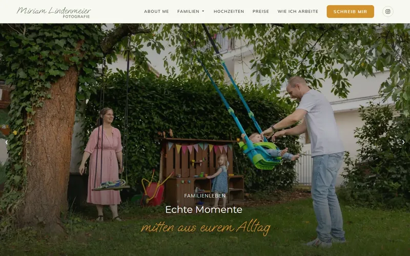 Website von Miriam Lindenmeier Fotografie am Computer