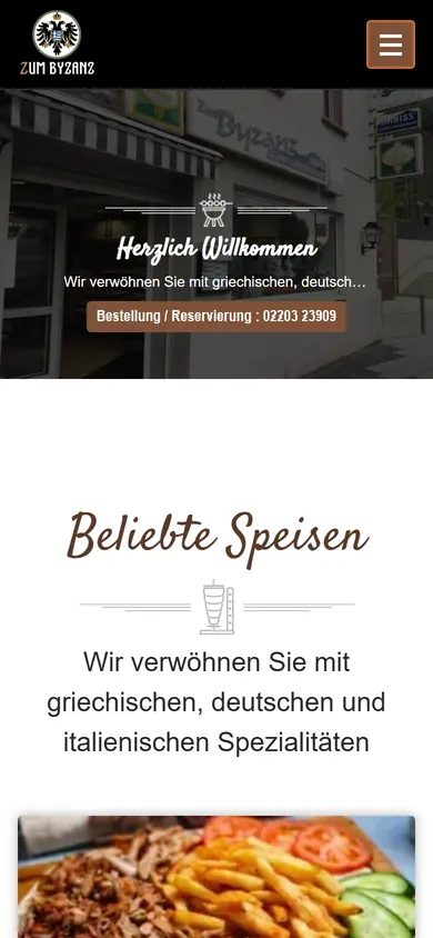 Website von Zum Byzanz am Handy